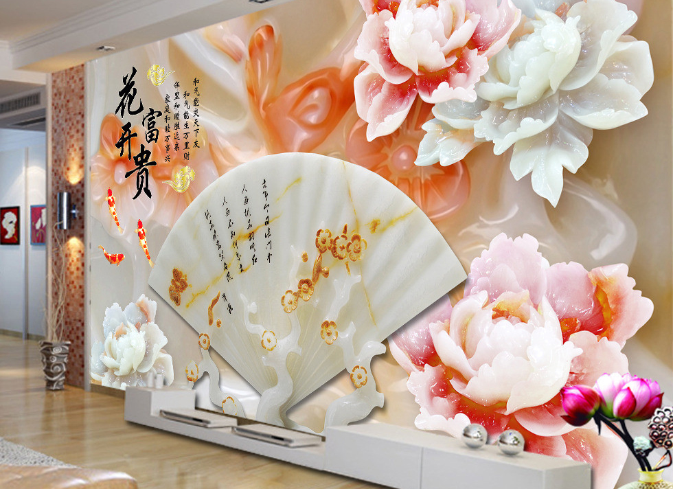 仿玉雕高清大型背景墙
